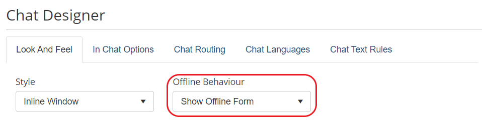 WO chat designer - offline form